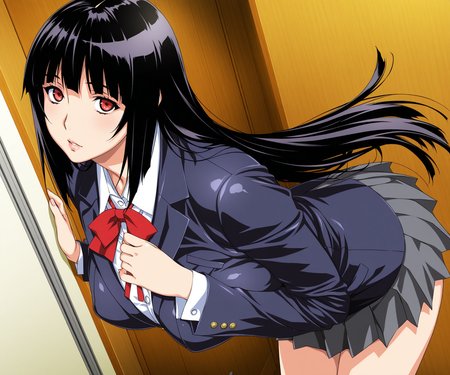masterpiece, best quality, amazing quality, sfw, 1girl, solo,  shirt, ,pleated skirt, looking at viewer, jabami yumeko, jacket,  <lora:Amano Ameno style ILL:1> amanoameno