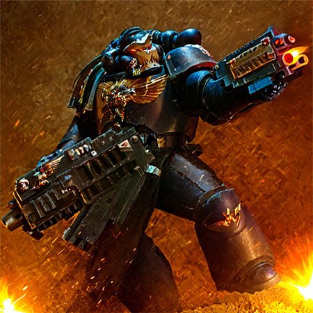 Score_9_up, absurdres, source: GamesWorkshop, grimdark, gothic horror, an adeptus astartes space marine in terminator armor and helmet, he is firing a bolter gun