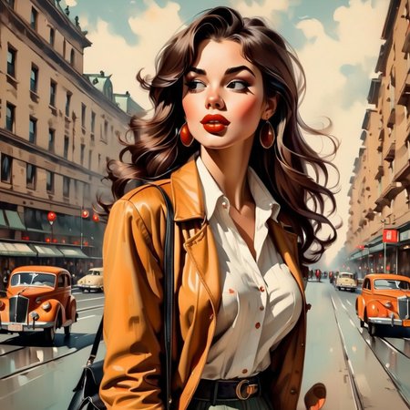 vintagemuse girl in city <lora:vintagemuse:1>