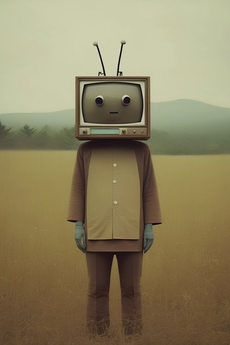 <lora:Christopher Ryan McKenney Style:1>Christopher Ryan McKenney Style - the japanese minimalism retro-television cryptid humanoid
