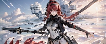 score_9,score_8_up,score_7_up,  ( Anime_source),
1girl, solo,
big breasts, cleavage, collarbone, looking at viewer, open leg,
<lora:Vera-Garnet:1>Garnet, red eyes, red hair, long hair, Molde under eye, Garnet clothes, headgear, headband, mech waist wings,
<lora:Eyes_High_Definition:1> EyesHD,