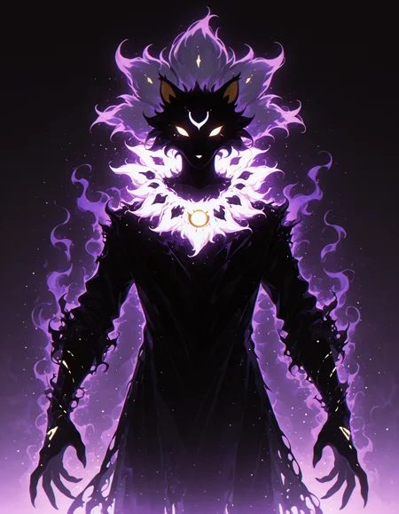 <lora:Shadows_v2_Buns:0.7> sh4d0w, black silhouette, purple aura, glowing, solo, Solgaleo, masterpiece, best quality, amazing quality