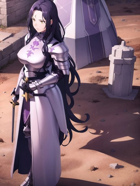 <lora:Fanatio:0.6>
a woman in armor , dark purple hair, light yellow eyes, sword in hand, knight, kross, erotic
masterpeace, best quality, (extremely detailed CG:1.4), highly detailed faces ,glowing colors