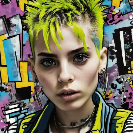 cartophoto photorealistic close up punk girl in room, very detailed <lora:cartophoto:1>