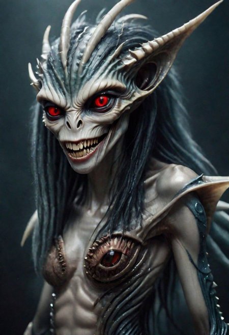 medium shot, sexy korean alien woman, kpop, k-pop, hot, (busty:0.5), jaws, teeth, sexy, erotic, surreal, head, long, creature, body, tail, mouth,  simple background, (masterpiece:1.0), (best quality:1.0), beautiful, (intricate details), unity 8k wallpaper, ultra detailed, flash photography lighting
