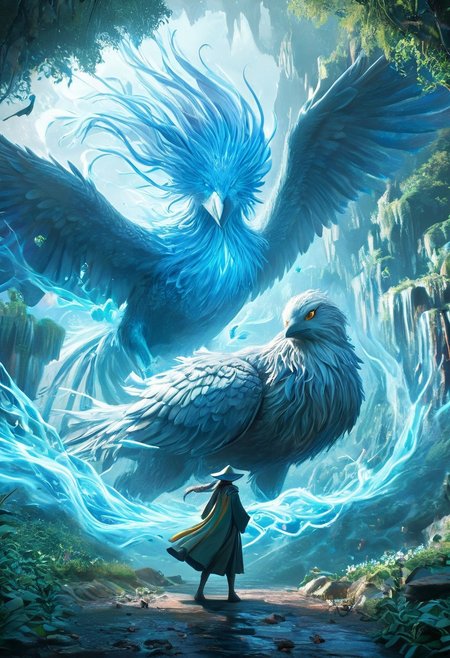 Dave the Duck facing giant alien monsters, whimsical fantasy scene, Gandalf the Grey battling Voldemort in the background, pure magic flowing through the air, vibrant colors, dreamlike atmosphere, digital art, art by Yuumei and Ross Tran, 8k resolution, concept art with a focus on environmentalism and femininity, characters in action, pastel colors, detailed and imaginative composition. 
concept-art, fantasy, epic, majestic, magical, dreamy, perspective, light and shadow, moody, epic, 
beautiful, painterly, aesthetic, textural, vivid, vibrant, intricate details, highly detailed, ultra-detailed, absurdres, 
novuschroma53 style, DonMM4g1cXL, aid291, bosstyle