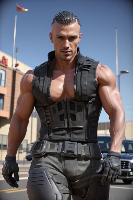 (photorealistic:1.4), <lora:TacticalAssautV1:1>, (masterpiece:1.4),(best quality:1.4)(high_resolution:1.1) , (1man, male body, male face, oily skin, wearing tactical_assaut t-shirt gloves), ((upper body)),  ((thin hair, realistic hair:1.2)), ((thin beard)),
<lora:muscle_slider_v1:2>,
<lora:weight_slider_v2:-1>,
<lora:hair_length_slider_v1:1>,
<lora:Background_Detail_v3:0.4>,
<lora:add_detail:0.5>
