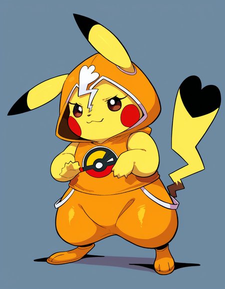 zPDXL, score_9, score_8_up, score_7_up, score_6_up, score_5_up, source_anime, 4k, absurdres, 1girl, solo, 
<lora:Cosplaychu_v1-1-20:0.8>, cosplay pikachu, pokemon \(creature\), pikachu ears, pikachu tail, feral, eyelashes, shortstack, flat chest,
wearing Yellow chicken costume with fuzzy wings, chicken head hood, yellow leggings, yellow slippers,