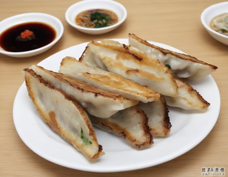 A delectable presentation of gote (dumplings) beautifully arranged on a plate. The gote are golden brown, freshly cooked with visible pleats, and garnished with herbs or a dipping sauce. The plate is set on a table with elegant tableware, perhaps with chopsticks or a traditional serving spoon. The scene should be as vivid and appetizing as a high-resolution photograph in a gourmet magazine, with warm and inviting lighting that emphasizes the texture and color of the gote , the shine of the sauce, and the elegance of the presentation, <lora:GT:0.75>,