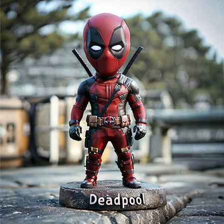 <lora:Cute_Collectible:1>,35mm photograph,film,bokeh,professional,4k,highly detailed,"Deadpool" written,<lora:Deadpool1024:0.7>, Deadpool1024,