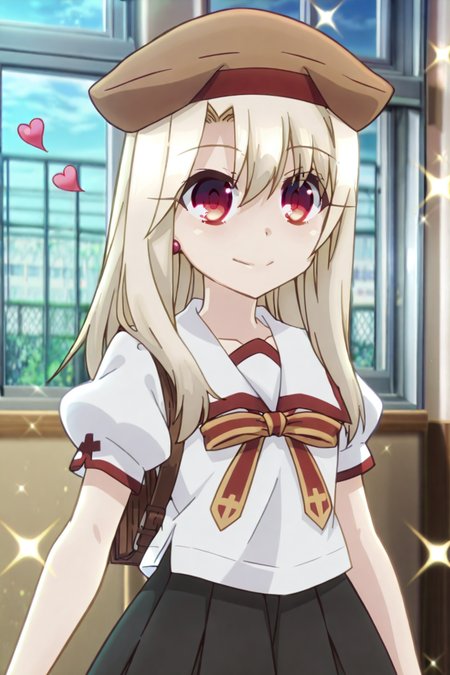 detailed background, shiny skin, posing,
heart, bloom, glitter, sparkle,
<lora:prisma.il:1>,
prisma,
illya, school,