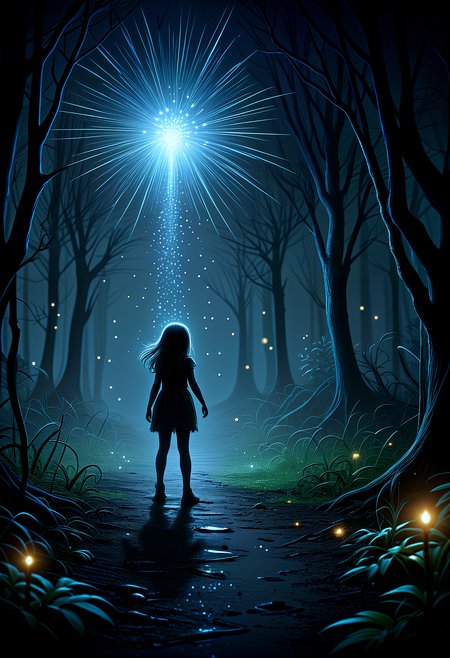 sparkles, Unknown Creatures: There are strange calls in the distance, as if there are unknown creatures lurking in the dark, making people full of curiosity and fear.
