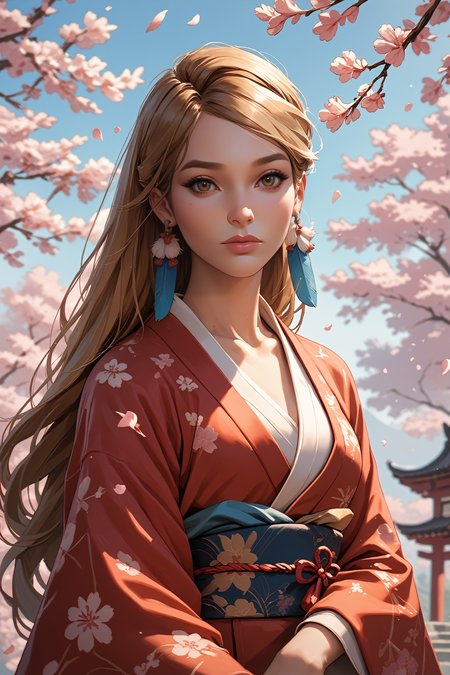 score_9, score_8_up, score_7_up, score_6_up
<lora:LISRachel:0.8>
LISRachel, 1girl, blonde hair, hazel eyes, long hair, feather earring, in a traditional kimono, surrounded by cherry blossoms