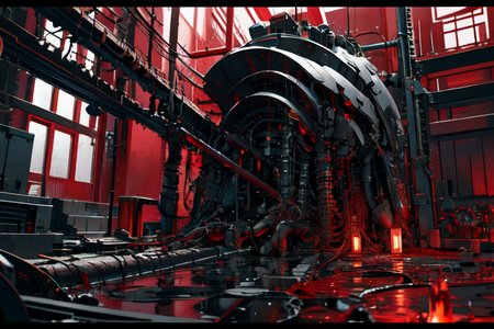highly insanely detailed, masterpiece, top quality, best quality, highres, 4k, 8k, RAW photo, (very aesthetic, beautiful and aesthetic),  
tsutomu nihei,nihei_tsutomu,blame!,blame gakuen!,abara,TNstyle,sidonia_no_kishi,(lab),buildings,tentacles,letterboxed,cables,tubes,industrial pipes,gauna,gauna mech,drainpipe,wire, 
<lora:blameLora_v10:0>, 
(1girl:1.3), 
solo focus, 
deep crimson background,âââ