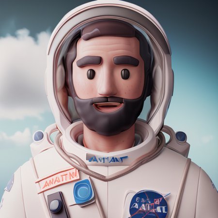 portrait of a man, astronaut suit, front, in the style of 3d-avatar, detailed faces, highres, RAW photo 8k uhd, dslr <lora:3d-avatar_2000:1>