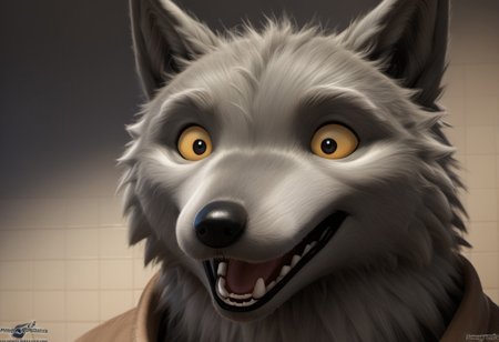 score_9, score_8_up, score_7_up, source:furry, dynamic lighting, detailed background, bedroom background,  anthro, furry, male, 1boi, (headshot), solo, (detailed face, detailed eyes), WB_sketchv1, furry, anthropomorphic character, WB_SketchV1
BREAK
Anthro_wolf, BBW, grey fur, yellow sclera, beady eyes, black eyes, black nose, long snout, shocked expression, opened mouth, wolf ears
BREAK
headshot
<lora:add-detail-xl:1.5>