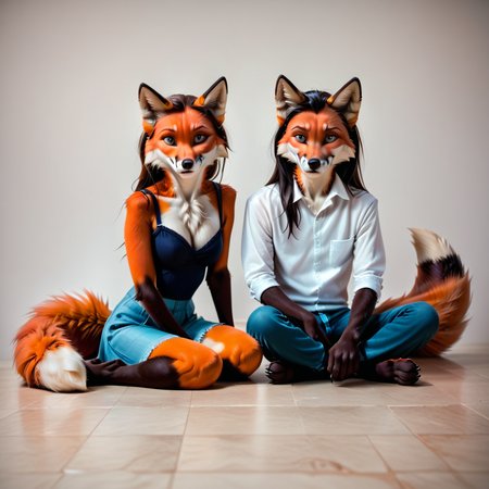 score_10, realistic style, detailed fur, anthro, furry, fox, sitting