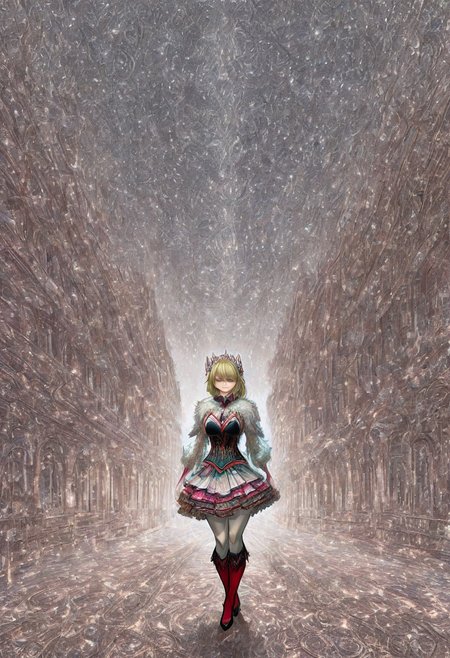 morph-aurora, score_9, score_8_up, score_7_up, score_6_up, score_5_up, score_4_up, rating_safe, c4lyx, highly detailed, complex composition, Gwen Stacy, dynamic lighting, intricate textures, high-contrast lighting, whimsical and modern aesthetic, spider-gwen suit, bokeh, palace, garden, flexible anatomy, head tilt, light smile, 28 years old, red knee boots, 1girl, Older woman, (palace:1.3), (mgrcirinakushu:1.4), kshwtr, blonde hair, low ponytail, blue eyes, hair ornament, fur capelet, bowtie, gradient coat, corset, layered skirt, (Porcelain:1.1), scenery, outdoors.
