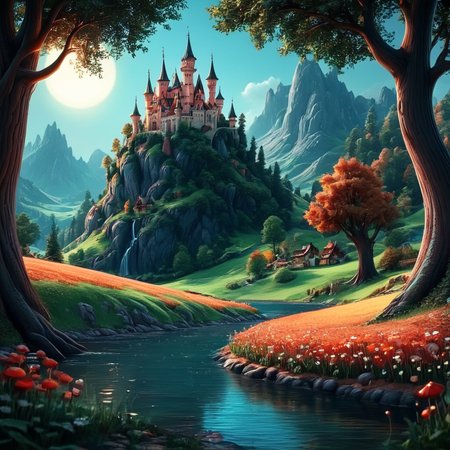 3D Fairytales, Landscape  <lora:3D_FairytalesSDXL:1>