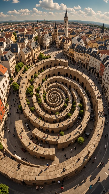Town, spiral Effect, <lora:Spiral_Effect_Overlay_-_By_DICE-000003:0.5>, UHD