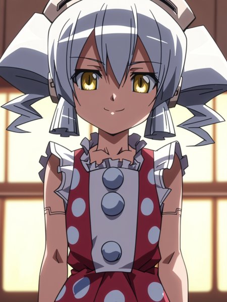 <lora:happy_tentacle-disc-v0.3-000011:0.9>, ht_disc, joints, head-mounted display, frilled dress, polka dot dress, red dress, indoors, flat chest, eyewear on head , (close-up:0.7), 1girl, (petite:1.2), solo focus, smile, , (looking at viewer:1.1), , (depth of field:0.8), (from below:0.8), score_9, score_8_up, score_7_up, score_6_up, score_5_up, score_4_up,