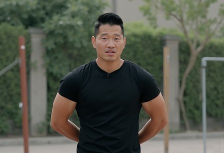 (((The man whose face is htkangface is standing alone))), (((solo))), east Asian face, daddy, natural face expression,   Photorealistic, realistic, masterpiece, intricate details, detailed background, depth of field, photo of a handsome, dynamic pose, natural face expression, high detail, high quality, Movie Still, Film Still, Cinematic, Cinematic Shot, Cinematic Lighting, ring, (((pectoral))), (((virility))),  4k, highly detailed . 35mm photograph, film, masterpiece, 4k,professional, 4k, highly detailed,  ((big remarkable nipples)), (((covered nipples))), ((huge nipples)),(((sweaty))),  (((in playground))),   (((wearing black tshirt and pants))),  sweaty, Showing off muscle, ((The man is moaning))