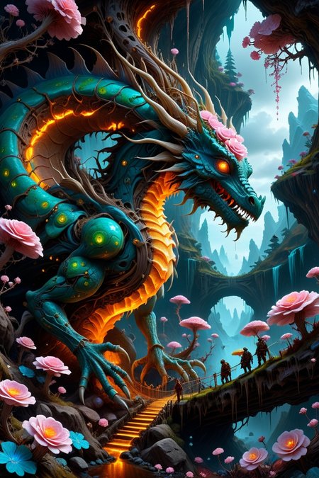 Art painting by Todd McFarlane and Craig Mullins , featured on Mark Brooks, ,Nanotech pollen noon in smart forests, Winter frostbite resilience of arctic data monks , fractal shogunate, Fungal metropolis with mycelium suspension bridges,Gravity rain falling in fractal trajectories,Singularity sunrise simulations in Dyson swarms, Lava-circuit petroglyphs describing magma-based mathematics, Stratocumulus undulatus mimicking dragon scale textures, hologram excavators digging cyber fossils, necrotic candy colors -sweet decay,, 
<lora:betmd2:0.15> betmd, Clovers, roses, flowers, colorful, levanders,
 <lora:detailed_notrigger:0.7>,
 <lora:aidmaImageUpgraderSDXL-v0.3:0.2> aidmaImageUpgrader,
 <lora:Flux-style-xl-lora:0.2> flux-style, 
<lora:Vivid Midjourney mimic - XL SDXL v2.0:0.3>,
 <lora:add-detail-xl:0.5>,