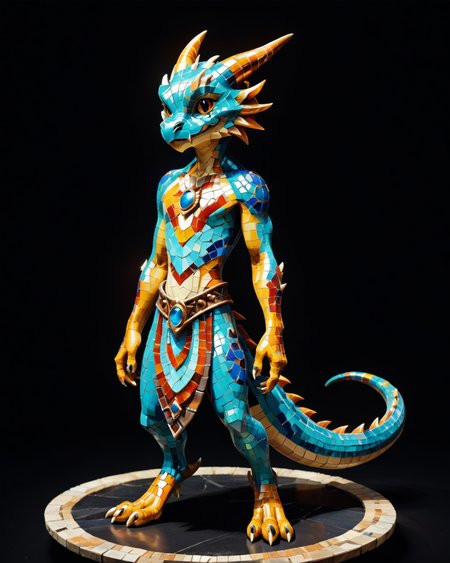 score_9, score_8_up, score_7_up, intricate details, rating_safe,
 <lora:MosaicStyle:1>,
1boy(Mosaic, made from colored stone pieces, 
anthro furry, kobold, 
full body, looking at the viewer, solo, smiling), black background, 
<lora:ral-chrosc-clr:0.3>, ral-chrosc-clr,
<lora:xl_more_art-full_v1:0.3>,
<lora:add-detail-xl:0.3>