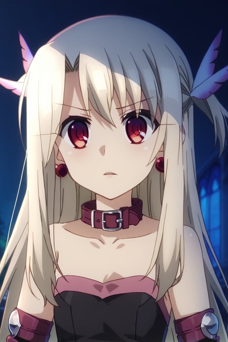 score_9, score_8_up, score_7_up , source_anime, intricate details, masterpiece, high quality, prefect hands, best quality , solo , 1girl , anime screencap, <lora:tweak-detail-xl:1> <lora:DetailedEyes_V3:1>, upper body,
<lora:fate-medusa-rider-cosplay-ponyxl-lora-nochekaiser:1>, fate medusa rider cosplay, medusa (rider) (fate) (cosplay), bare shoulders, belt collar, collar, collarbone, detached sleeves, dress, long sleeves, pleated dress,  short dress, strapless, strapless dress, zettai ryouiki,
black dress, 
, long hair, red eyes, illya, female child , <lora:DetailedEyes_V3:1> <lora:tweak-detail-xl:1>  <lora:illya.pony:1>