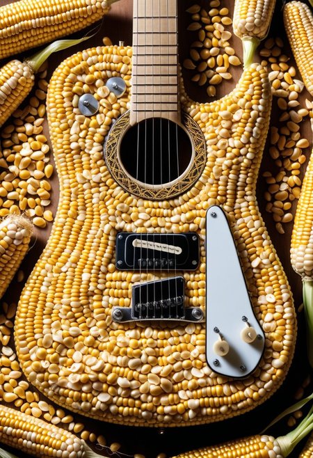 a Guitar made of corn kernels ,Jed-CornK