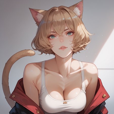 score_9, score_8_up, score_7_up, score_6_up, 1girl, cat ears, cat tail, cat girl, 
,  <lora:Kaoming_PonyXL_dim32:1>