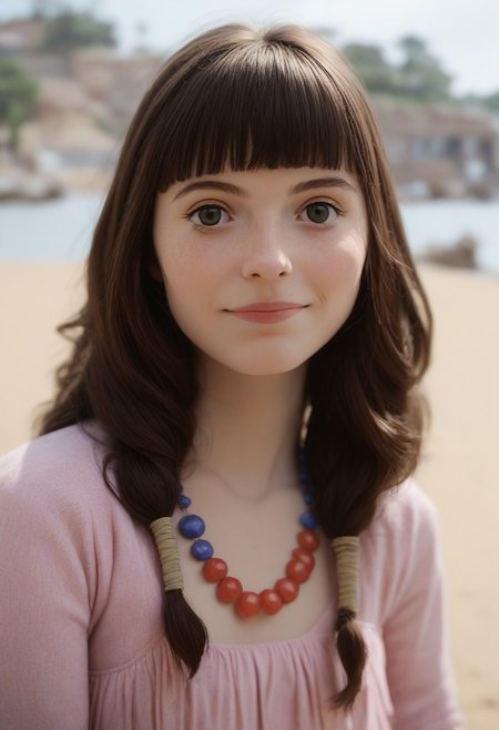 score_9, score_8_up, score_7_up, masterpiece 
BREAK 
1girl, (ctiansay0:1.2), pink dress, necklace, fringe 
BREAK 
looking at viewer, blurred background, Manic Pixie, Pretty Face, seductive, (cute smile:0.6), FOV medium shot