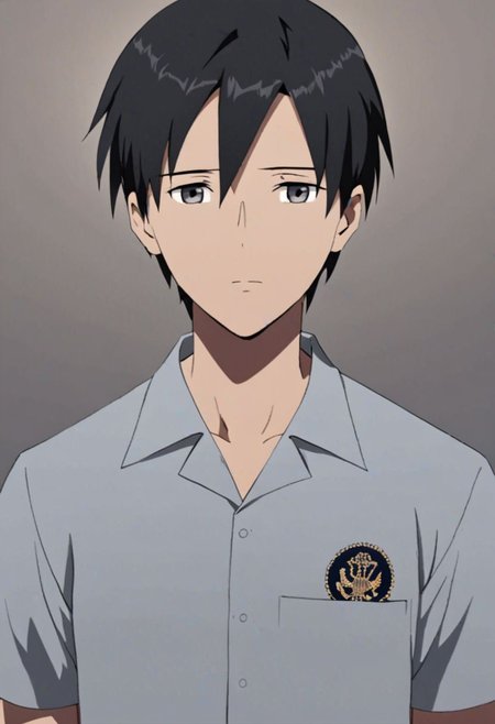 Highres, Masterpiece, High Quality, 4K, 8K, solo, 1Boy, Takaki Toono, adult, black hair, short hair, Shirt, passport_photo_style, looking at viewer, focused gaze forward, plain background, straight body, head upright, easynegative, detailed_eye_model