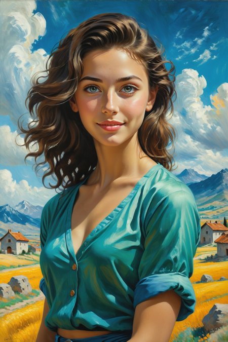 by Mitch Dobrowner and Paul Gustav Fischer and Caesar Andrade Faini in the style of Alena Aenami and Chagall,  oil painting <lora:oil_painting_envy_anime:0.60> ,   cute 18 year old woman, clothed, muscular   <lora:more_art:0.30> <lora:RMSDXL_Enhance:0.45> <lora:RMSDXL_Creative:0.45> <lora:RMSDXL_Photo:0.45> <lora:RMSDXL_Darkness_Cinema:0.45> <lora:clothing_slider:0.00> <lora:great_lighting:1.00> <lora:aesthetic:1.00> <lora:looking_at_viewer:1.00> <lora:photorealistic_portrait_v2:0.25> <lora:attractive_v2:0.10> <lora:extremely_detailed_v2:0.25> <lora:add_detail:0.75> <lora:perfect_eyes:0.25> <lora:perfect_hands:0.50>