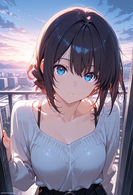 looking at viewer, 1girl, solo, 
absolutely eye-catching, Masterpiece, best quality, ultra-detailed, CG, aesthetic, trending, score_9, score_8_up, newest, subtle texturing, depth of field, cinematic composition,
Detailed background, intricate cinematic background,