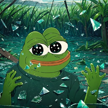 A hurricane-ravaged environment with lots of broken glass and scattered items, (((pepe_frog))), 1 boy <lora:pepe_frog SDXL:1.2>