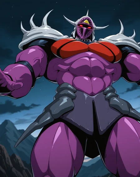 <lora:Lanacuras_(Shinzo)_(Illustrious)_(AD):1> Lanacuras, muscular, Shinzo, 
exterior, vivid anime dark sky with black clouds, mountains, nature, end of the world background, fighting, 
dynamic action, dutch angle, cowboy shot, detailed face, detailed eyes, glowing red eyes, 
hyper muscular, end boss, large wide rounded protruding pecs, bulging muscles, large rounded muscular shoulders, large biceps, large thighs, abs, red pecs, perfect hands, peak physical conditioning, pinnacle of manly perfection, perfect physique, veiny muscles, commanding oppressive presence, 
BREAK: very awe, aesthetically pleasing, masterpiece, best quality, amazing quality, very aesthetic, perfect depth of field shot, 
BREAK: lazympos, lazypos (2),