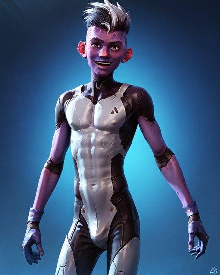 score_9, score_8_up, score_7_up, intricate details, rating_questionable, 
<lora:incase_style_v2_ponyxl_ilff:0.7>,
<lora:star_trek_parody_del:0.7>, 1boy(Del, colored skin, purple skin, purple ears, white hair, grey hair, two-tone hair, black hair, multicolored hair
, looking at the viewer, solo, happy, 
science fiction seetting, science fiction bodysuit, cowboy shot, heroic pose)
starship bridge, indirect lighting,
4k,
detailed background, depth of field, 
<lora:ral-chrosc-clr:0.5>, ral-chrosc-clr,
<lora:Expressive_H:0.5>, Expressiveh,
<lora:xl_more_art-full_v1:0.3>,
<lora:add-detail-xl:0.3>,