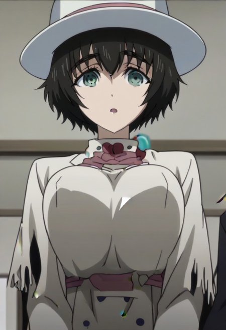 source_anime, official anime artwork, screencap, anime screencap, best quality, <lora:Mayuri_Shiina:1>solo girl, green eyes, thick eyebrows, Mayuri coat, white headwear, ,,,,,,,,,,,,,,,,,anime coloring, anime screencap, 1girl,Solo ,, anime,PUFFY nipple,huge breasts,,,official art, Uncensored ,Unedited ,,,,,,,,,,,,,,