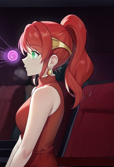 Pyhhra watching hypnotic movie,
score_9, source anime, lewd, 1girl, smooth,
mind control, hypnotized, hypnotic movie, wide eyes, empty eyes, blank eyes, no pupils,
movi3theater, sitting, red seats, dark room, side view, female focus, upper body,
PyrrhaDanDres, red dress, shoes, sleeveless, solo, ponytail, green eyes,