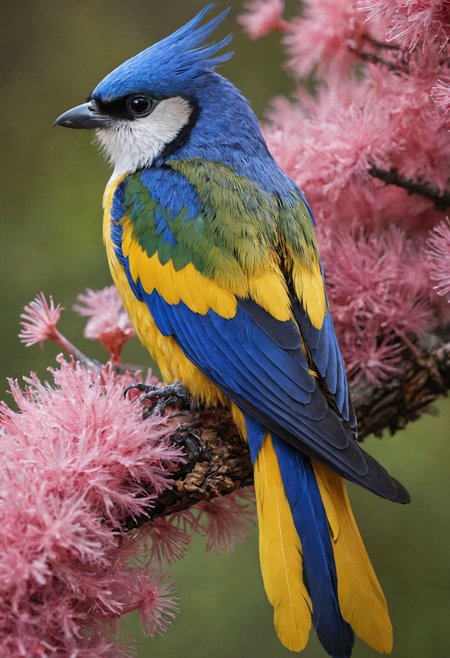 Creature,biomimetic,serene,life form,elusive ,feathered appendages,tufted-tailed,fuzzy fur,colorful crystal wings,crystal,majestic