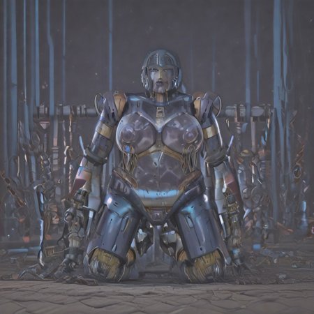 transformers, ((female robot)) purple soldier decepticon robot, black4TF, spherical inflation, milking machine,suction device, milkmachine, blue juice lactation, breast pump, arceetp, no humans, solo, purple eyes, robot, mecha, mouth plate,