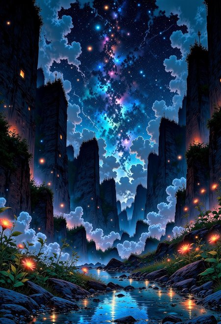 The Harmonious Spires – Towers That Sing
"In the heart of an endless sky, a collection of towering, spiraled structures rise like melodies frozen in time. Each tower emits a soft, ethereal hum, resonating in harmony with the floating gardens that weave between them. Pools of glowing water reflect not just the sky but entire galaxies, shifting as if revealing glimpses of otherworldly dimensions. The flowers here glow not with light, but with pure sound—soft chimes that fill the air like celestial music."
