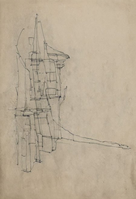 a professional hand sketch of architecture,
(POV view , DOF, first people view from the entrance, low angle shot:1.4),
(Ancient civilization, Alien Prometheus movie scene, dune movie scene:1.5), (The colonial city of the future, in the mist-filled Grand Canyon, on an unknown Earth-like planet, 2 moon on sky, Spaceship flight connects colonies, waterfulls:1.3), (Machu Picchu, a mountain settlement, incredibly spectacular:1.2), (Mario Botta:1.3), (avant-garde, future, reality, science fiction, photorealistic), (modern architecture:1.2), White limestone with black granite, fountain, waterfall, landmark, square, path, narrow street,
(Large Files, Ultra Realistic, 8K, 16k, FHD, HD, VFX, Perfect, Photography, composition, Architecture Sales Photography, Architecture Competition, Ultra High Resolution, Cinematography, High Resolution Image:1.1), (dramatic lighting, direct sunlight, ray tracing, clear shadow:1.2),  (real landscape:1.1), (blurred background:1.0), (urban background, more_details) ,
great lighting, extremely detailed, hillscastel, Neo Classic, Architecture sketch
