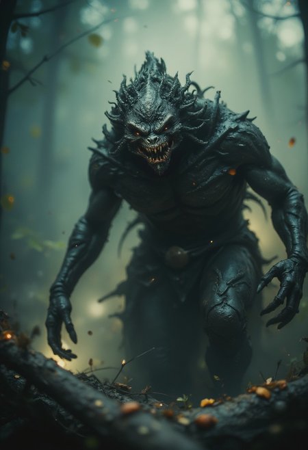 Swamp creature from hell, photo, high quality, soothing atmosphere