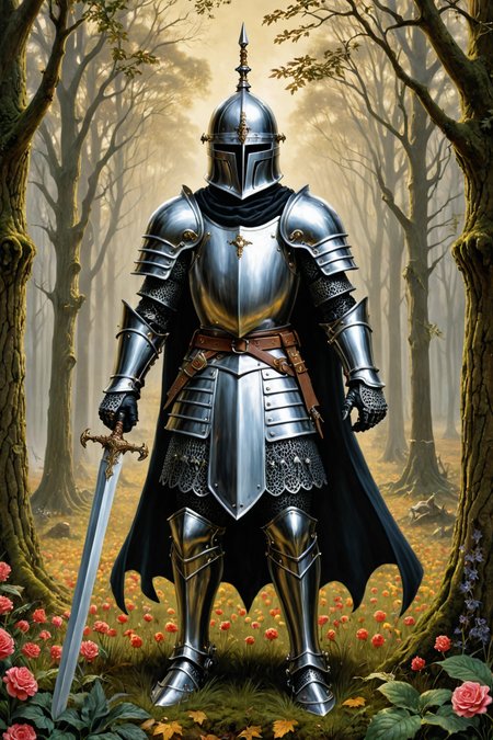 by  Mark Ryden  and  Arthur Sarnoff  in the style of  Jesper Ejsing  ,   mythological necromancy exalted knight  , intimidating, magical  <lora:more_art:0.30><lora:clothing_slider:2.00><lora:great_lighting:1.50><lora:aesthetic:1.50><lora:photorealistic_portrait:1.50><lora:RMSDXL_Enhance:0.50><lora:RMSDXL_Creative:0.50><lora:RMSDXL_Photo:0.50><lora:RMSDXL_Darkness_Cinema:0.50><lora:extremely_detailed:1.50><lora:perfect_eyes:0.15><lora:perfect_hands:0.15><lora:midjourney:-0.15><lora:dpo:0.25>