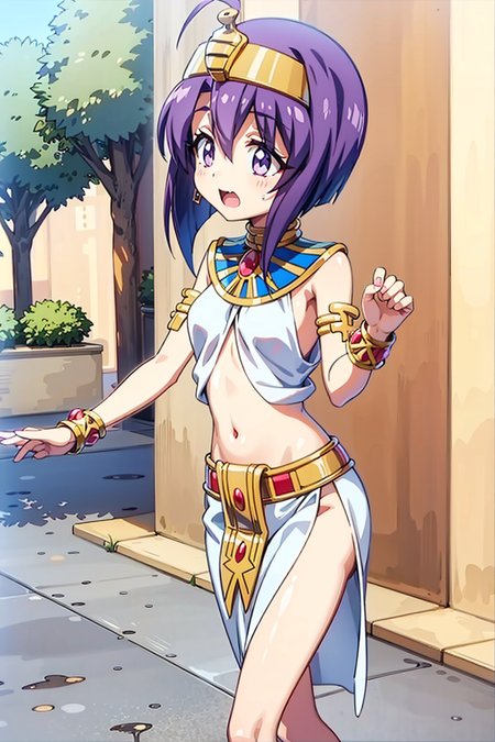 best quality, atm_medusa, egyptian clothes, solo, usekh collar   <lora:Medusa_v1-000007:0.8>, outdoors,