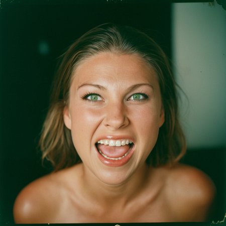 analog film photo of  <lora:Devon Lee:1> Devon Lee
<lora:eyetune:0.1>
<lora:perfection style:0.1>
<lora:detailed:0.1>
angry facial expression of a very angry woman with a very big grin on her face, movie themed, sharp, detailed skin, epic cinematic photography, artistic, creative, wrinkly face, dramatic lighting style, cinematic color style, Kodak film style, skin pore, emotional style, gustier style, facial expression style, angry facial style, solo, looking at viewer, smile, open mouth, brown hair, 1boy, male focus, teeth, clenched teeth, portrait, realistic, green eyes, photorealistic
, faded film, desaturated, 35mm photo, grainy, vignette, vintage, Kodachrome, Lomography, stained, highly detailed, found footage
