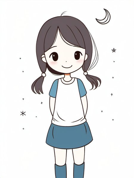 a gril,light_smile,moon,<lora:xiaohua:0.7>,xh,