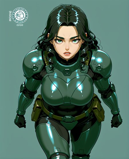 PonyScores7, source_anime, ah1, <lora:natsumi_style:0.5>, <lora:by_usakun-pony:0.4> by usakun, <lora:Akina_Bbw_Style_-_PonyXL:0.2> AkinBw
BREAK 1girl, (curly hair), long hair, (black hair:1.3), mature female, (parted hair:1.7), (round face:1.2), (thick eyebrows:1.5), (curvy), round-chin, (greenish hazel eyes), caucasian, (downturned eyes:1.4), (plump face), messy hair, <lora:Round_face:0.1>, <lora:ETO_OCPonyXL:0.5> eto_oc, skindentation, (plump), thick thighs, wide hips, busty, voluptuous, kinky curls, lips, <lora:venus body PonyXL:0.4>,  (Aghast, Wide-eyed open mouth raised eyebrows curled lips conveying shock horror or dismay,), (Manipulating Time Streams), (A bustling art room during a collaborative project, students working together on a large canvas, a symphony of colors and creative energy filling the space), looking at viewer, (fluorescent cyan  <lora:Terraformars:0.4> terraformarsmoviebodysuit, armored bodysuit, boobplate, shoulder pads, wrist guards, gloves, utility belt, belt pouch, hip armor, crotch plate, thigh armor, knee pads, shin guards, armored shoes)
BREAK <lora:xl_more_art-full_v1:0.2>, <lora:shinyskin2:0.2> glistening skin, <lora:aesthetic_anime_v1s:0.2>, <lora:Expressive_H:0.2> Expressiveh, <lora:hairdetailpxl:0.2> hairdetailpxl, <lora:EpicF4nta5yXL:0.2>, <lora:detailxl:0.2> detailxl, <lora:Fant5yP0ny:0.2>, best quality, amazing quality, best aesthetic, absurdres, <lora:expressive eyes:0.2> expressive eyes, <lora:eyedetailpxl:0.2> eyedetailpxl, illustration, Volumetric_Lighting, ultra-detailed, very aesthetic, intricate details, 8k, masterpiece, best_quality 
BREAK (Dutch Angle (from the side) view medium Close shot (focus on head)) 
BREAK <lora:Eyes_High_Definition:0.3> EyesHD, Stable_Yogis_PDXL_Positives, AS-Adult, <lora:Complicated fantasy portrait - XL Pony V2.0:0.4>, bad-hands-5